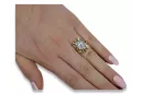 Inel Vintage bijuterii Zircon Aur galben 14K vrc015y